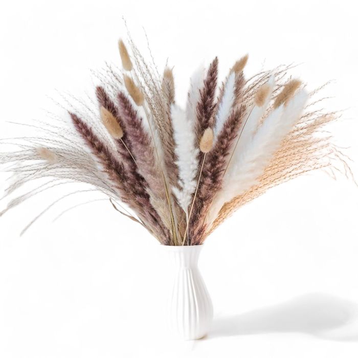 Decorative Dried Grass and Pampas Bouquet for Home Decoration and Centerpieces, 17.5 Inches