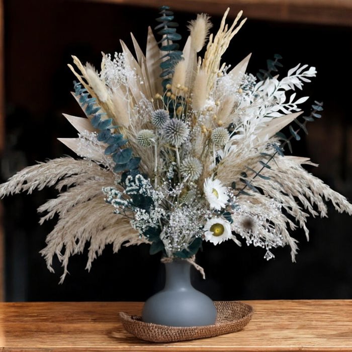 Elegant Artificial Pampas and Eucalyptus Arrangement