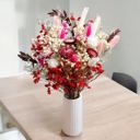 Pink Vibrant Artificial Mixed Floral Arrangement with Pink and Red Accents