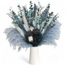  Decorative Mixed Dried Flower Bouquet with Textured Accents for Home Decoration, 17 Inches