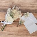 White Decorative Dried Bouquet with Textured Floral Accents for Home Decoration and Gifts, 17 Inches