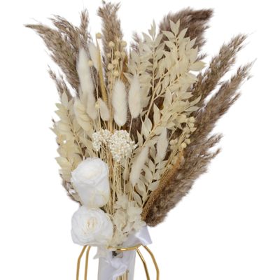 Decorative Mixed Dried Flower Bouquet with Elegant Accents for Home Decoration and Events, 17 Inches