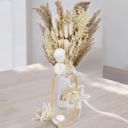 White Decorative Mixed Dried Flower Bouquet with Elegant Accents for Home Decoration and Events, 17 Inches