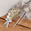 White Decorative Mixed Dried Flower Bouquet with Elegant Accents for Home Decoration and Events, 17 Inches