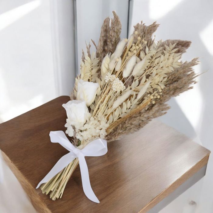 Decorative Mixed Dried Flower Bouquet with Elegant Accents for Home Decoration and Events, 17 Inches