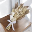 White Decorative Mixed Dried Flower Bouquet with Elegant Accents for Home Decoration and Events, 17 Inches