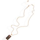 Black Gold Tone Rope Chain Necklace with Enamel Pendant and Gemstone Accent