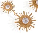 Gold Gold Tone Sunburst Dangle Earrings with Pearl Accents