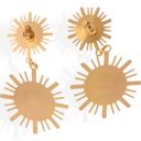 Gold Gold Tone Sunburst Dangle Earrings with Pearl Accents