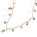 Gold Multi-Colored Gemstone Pendant Necklace on Gold Tone Chain