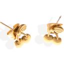 Gold Gold Tone Cherry Shaped Stud Earrings with Leaf Detail