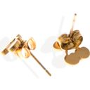 Gold Gold Tone Cherry Shaped Stud Earrings with Leaf Detail