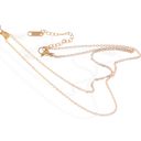 Yellow Gold Tone Pendant Necklace with Rectangular Crystal and Starburst Accent