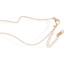 Beige Gold Tone Necklace with Heart-Shaped Crystal Pendant