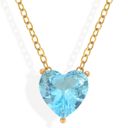 Gold Gold Tone Necklace with Heart-Shaped Crystal Pendant