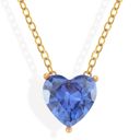 Pink Gold Tone Necklace with Heart-Shaped Crystal Pendant