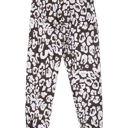 Brown Large High Waist Animal Print Jogger Pants with Drawstring and Elastic Cuffs