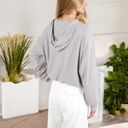  Drawstring Hem Ribbed Hoodie with Long Sleeves and Relaxed Fit