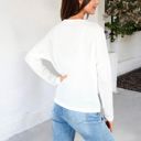 White XXL Waffle Knit Surplice Wrap Long Sleeve Top