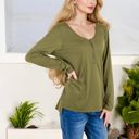  Long Sleeve Top with Front Zip Detail and Curved Hem