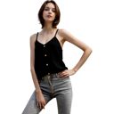 Black Large Button Front Light Cami