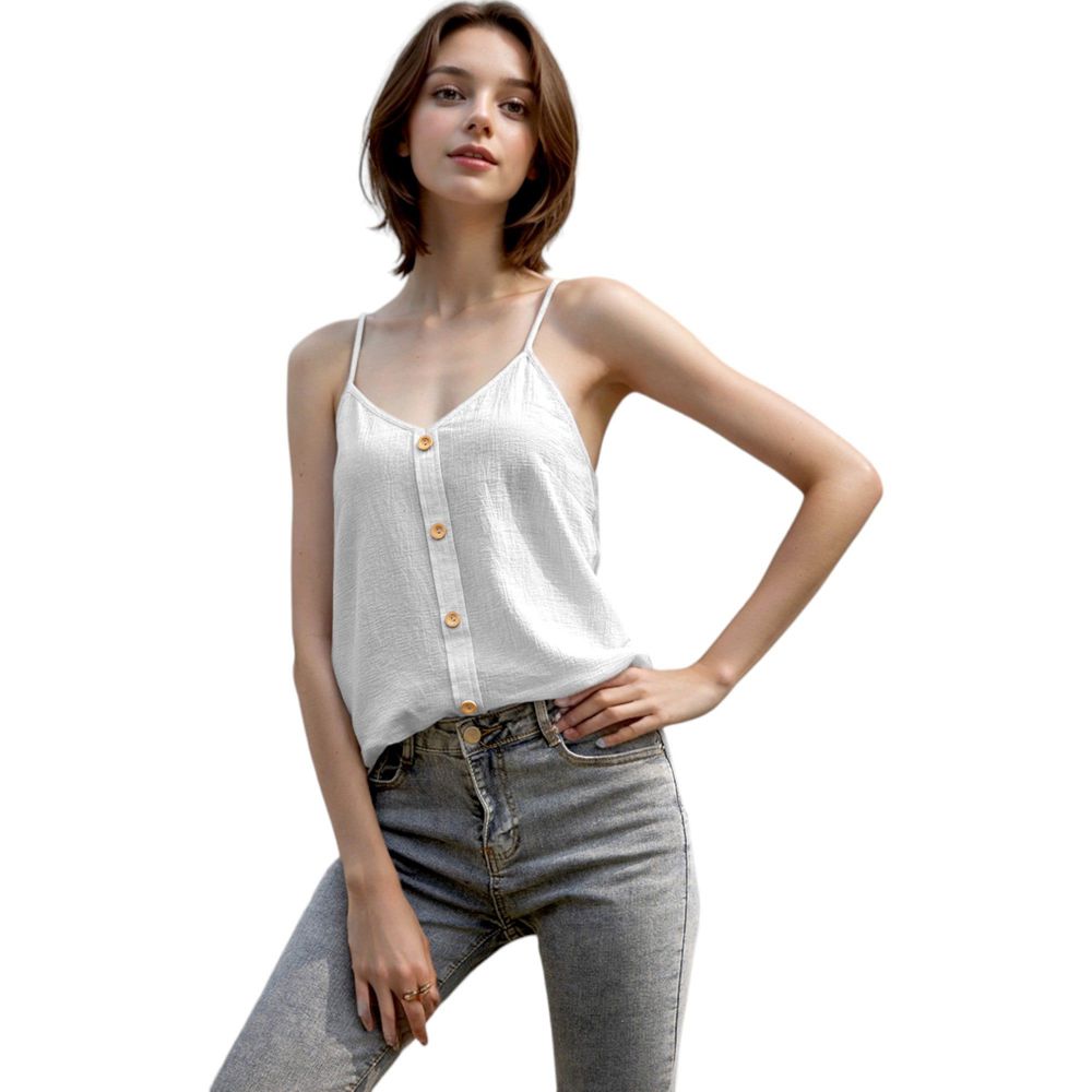 Button Front Light Cami