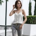 White Medium Button Front Light Cami