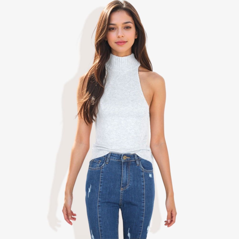 Turtle Neck Halter Neck Layering Knit Top