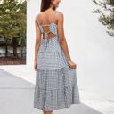  Spaghetti Strap Tiered Maxi Dress with Square Neckline and Flowy Skirt