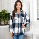  Button-Down Plaid Flannel Shirt with Chest Pockets