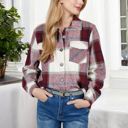 Red Medium Button-Down Plaid Flannel Shirt with Chest Pockets