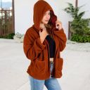  Open-Front Textured  Jacket with Hood and Front Pockets