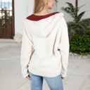 White Large Open-Front Textured  Jacket with Hood and Front Pockets