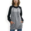  Long Sleeve Raglan Hoodie with Kangaroo Pocket and Drawstring