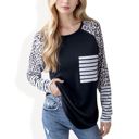 Black Large Sleeve Pullover Sweatshirt with Chest Pocket