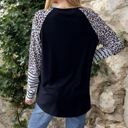 Black Large Sleeve Pullover Sweatshirt with Chest Pocket