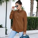 Brown Large Zip Up Funnel Neck Sweater