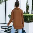 Brown Large Zip Up Funnel Neck Sweater