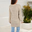  Open Front Cable Knit Cardigan Sweater Long Sleeve Cozy Slouchy Fit with Textured Detailing