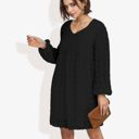 Black Large Clip Dot Light Shift Dress