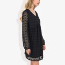 Black Large Clip Dot Light Shift Dress