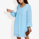 Blue Large Clip Dot Light Shift Dress