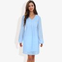 Blue Large Clip Dot Light Shift Dress