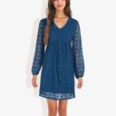 Blue Large Clip Dot Light Shift Dress