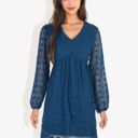 Blue Small Clip Dot Light Shift Dress