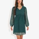 Green Large Clip Dot Light Shift Dress