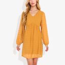 Yellow Large Clip Dot Light Shift Dress