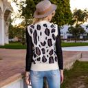 Beige Large Sleeveless Animal Print Sweater Vest with V-Neck