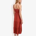  Spaghetti Strap Maxi Dress with Lace Trim and Tiered Skirt