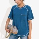  Summer Basic Round Neck Short Sleeve Chest Pocket T-shirt